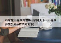 石家莊小程序開發(fā)llzq華網(wǎng)天下（小程序開發(fā)公司e47華網(wǎng)天下）