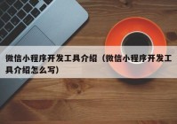 微信小程序開發(fā)工具介紹（微信小程序開發(fā)工具介紹怎么寫）