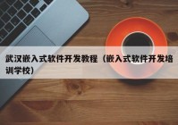武漢嵌入式軟件開發(fā)教程（嵌入式軟件開發(fā)培訓學校）