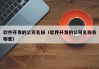 軟件開(kāi)發(fā)的公司名稱（軟件開(kāi)發(fā)的公司名稱有哪些）