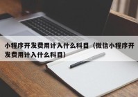 小程序開發(fā)費(fèi)用計(jì)入什么科目（微信小程序開發(fā)費(fèi)用計(jì)入什么科目）