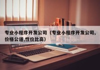 專業(yè)小程序開發(fā)公司（專業(yè)小程序開發(fā)公司,價(jià)格公道,性價(jià)比高）