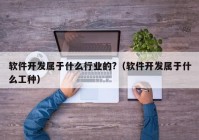 軟件開發(fā)屬于什么行業(yè)的?（軟件開發(fā)屬于什么工種）