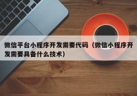 微信平臺(tái)小程序開發(fā)需要代碼（微信小程序開發(fā)需要具備什么技術(shù)）