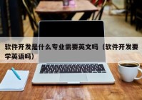 軟件開發(fā)是什么專業(yè)需要英文嗎（軟件開發(fā)要學(xué)英語(yǔ)嗎）