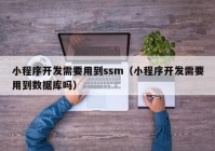 小程序開發(fā)需要用到ssm（小程序開發(fā)需要用到數(shù)據(jù)庫嗎）