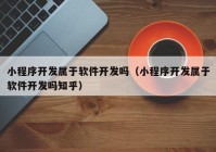 小程序開(kāi)發(fā)屬于軟件開(kāi)發(fā)嗎（小程序開(kāi)發(fā)屬于軟件開(kāi)發(fā)嗎知乎）