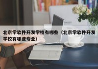 北京學(xué)軟件開發(fā)學(xué)校有哪些（北京學(xué)軟件開發(fā)學(xué)校有哪些專業(yè)）