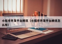 小程序開發(fā)平臺(tái)騰訊（小程序開發(fā)平臺(tái)騰訊怎么樣）