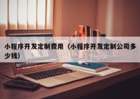 小程序開發(fā)定制費(fèi)用（小程序開發(fā)定制公司多少錢）