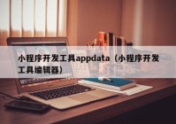 小程序開發(fā)工具appdata（小程序開發(fā)工具編輯器）