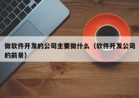 做軟件開(kāi)發(fā)的公司主要做什么（軟件開(kāi)發(fā)公司的前景）