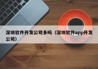 深圳軟件開發(fā)公司多嗎（深圳軟件app開發(fā)公司）