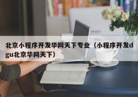 北京小程序開發(fā)華網(wǎng)天下專業(yè)（小程序開發(fā)dgu北京華網(wǎng)天下）