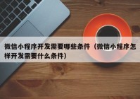 微信小程序開發(fā)需要哪些條件（微信小程序怎樣開發(fā)需要什么條件）
