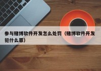 參與賭博軟件開發(fā)怎么處罰（賭博軟件開發(fā) 犯什么罪）