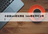 小企業(yè)seo優(yōu)化排名（seo排名優(yōu)化公司）