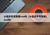 小程序開發(fā)需要vue嗎（小程序開發(fā)需要java嗎）