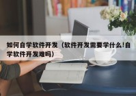 如何自學(xué)軟件開發(fā)（軟件開發(fā)需要學(xué)什么!自學(xué)軟件開發(fā)難嗎）