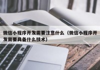 微信小程序開發(fā)需要注意什么（微信小程序開發(fā)需要具備什么技術(shù)）