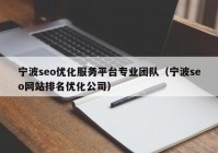 寧波seo優(yōu)化服務(wù)平臺專業(yè)團隊（寧波seo網(wǎng)站排名優(yōu)化公司）