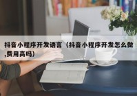 抖音小程序開(kāi)發(fā)語(yǔ)言（抖音小程序開(kāi)發(fā)怎么做,費(fèi)用高嗎）