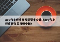 app和小程序開發(fā)需要多少錢（app和小程序開發(fā)費用哪個低）