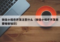 微信小程序開發(fā)注意什么（微信小程序開發(fā)需要哪些知識(shí)）