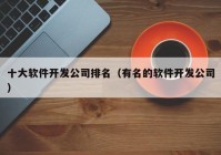十大軟件開發(fā)公司排名（有名的軟件開發(fā)公司）