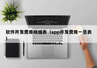 軟件開發(fā)費(fèi)用明細(xì)表（app開發(fā)費(fèi)用一覽表）