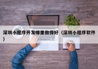 深圳小程序開(kāi)發(fā)哪里做得好（深圳小程序軟件）