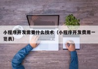 小程序開(kāi)發(fā)需要什么技術(shù)（小程序開(kāi)發(fā)費(fèi)用一覽表）
