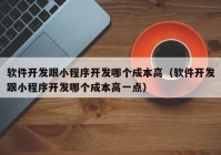 軟件開(kāi)發(fā)跟小程序開(kāi)發(fā)哪個(gè)成本高（軟件開(kāi)發(fā)跟小程序開(kāi)發(fā)哪個(gè)成本高一點(diǎn)）