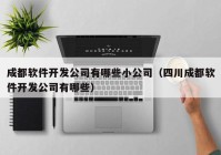 成都軟件開發(fā)公司有哪些小公司（四川成都軟件開發(fā)公司有哪些）