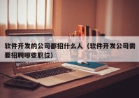 軟件開發(fā)的公司都招什么人（軟件開發(fā)公司需要招聘哪些職位）